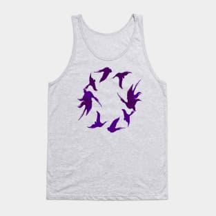 Swallows In Flight Stylized Silhouette Art Lilac Purple Tank Top